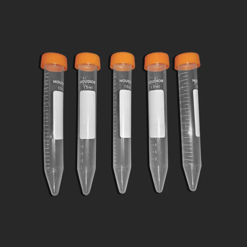50Pcs/Bag 15ML Micro Conical Plastic Centrifuge Tube Clear Screw Cap Centrifuge Test Tube with Scale Centrifugal Tubes