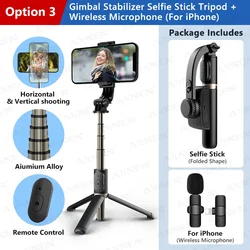Handheld Mobile Phone Holder & Video Gimbal Stabilizer with Foldable Tripod Functionality (With MIC for iPhone)
