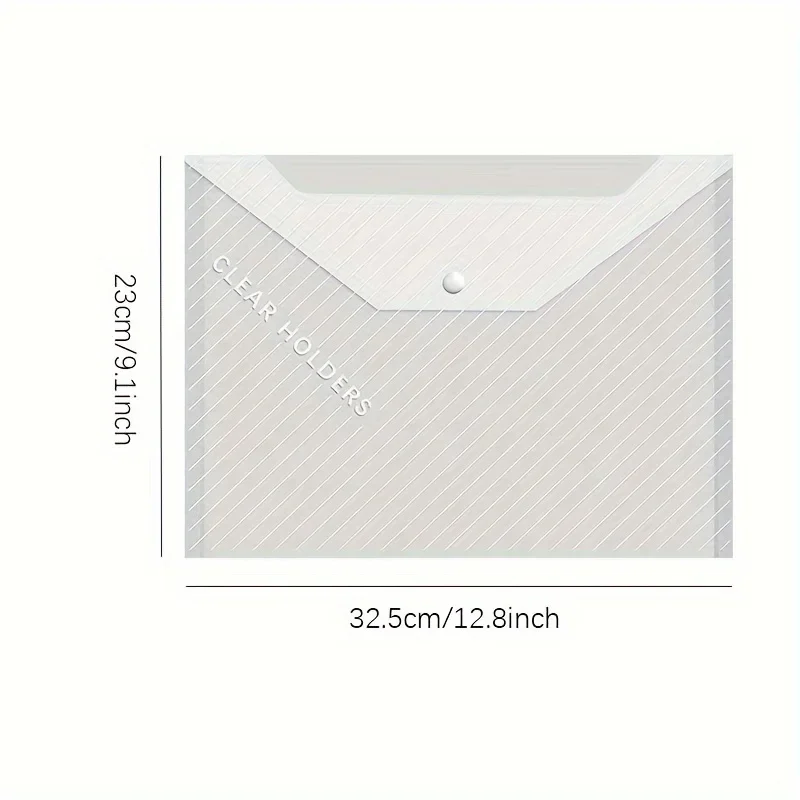 Document Storage Bag 20pcs Transparent Document Bag Plastic A4 Snap Button Data Bag Office File Storage Bag For Students