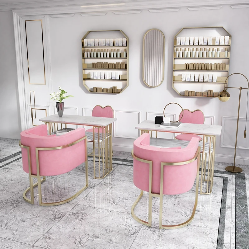 

Japanese Marble Manicure Table Simple Luxury Multifunction Design Nail Desk Metal Nordic Mesa Manicura Salon Furniture YX50ZJ