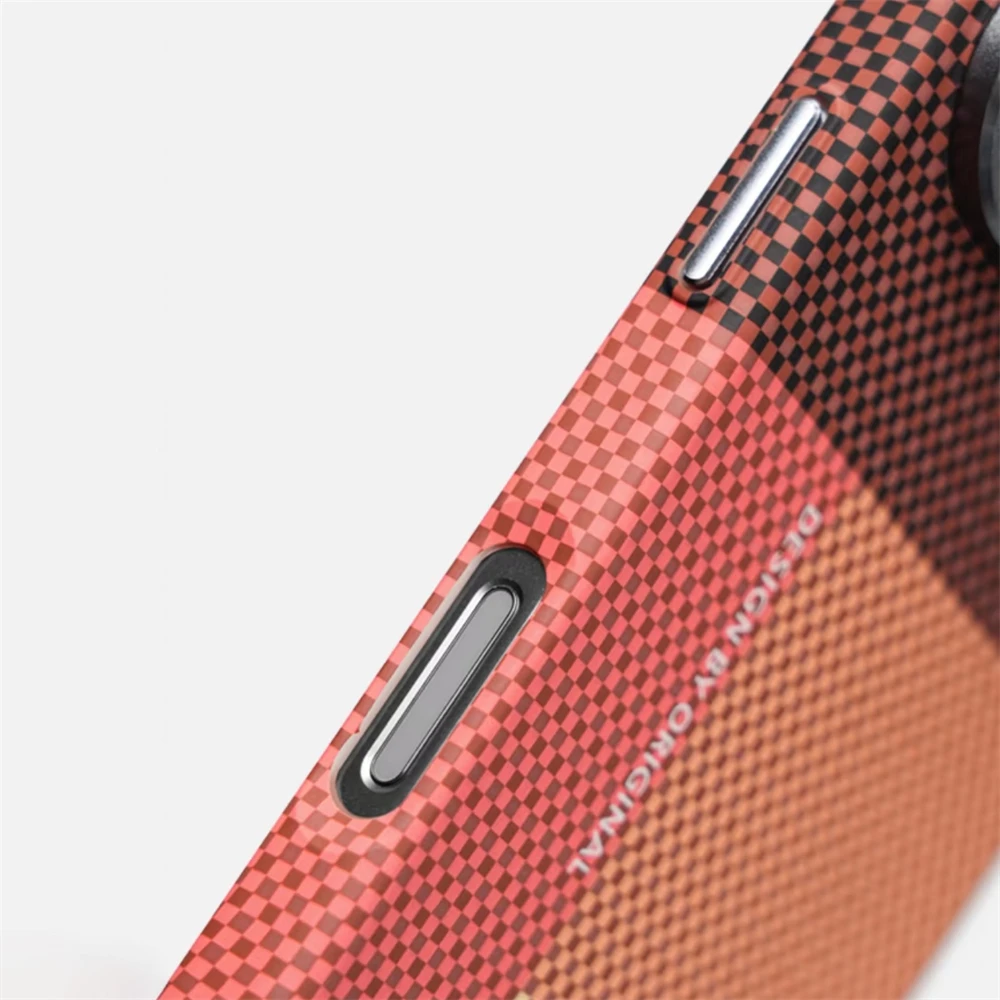 Ultra Thin Carbon Fiber Relief Texture MagSafe Case with Alloy Lens - Supports Wireless Charging