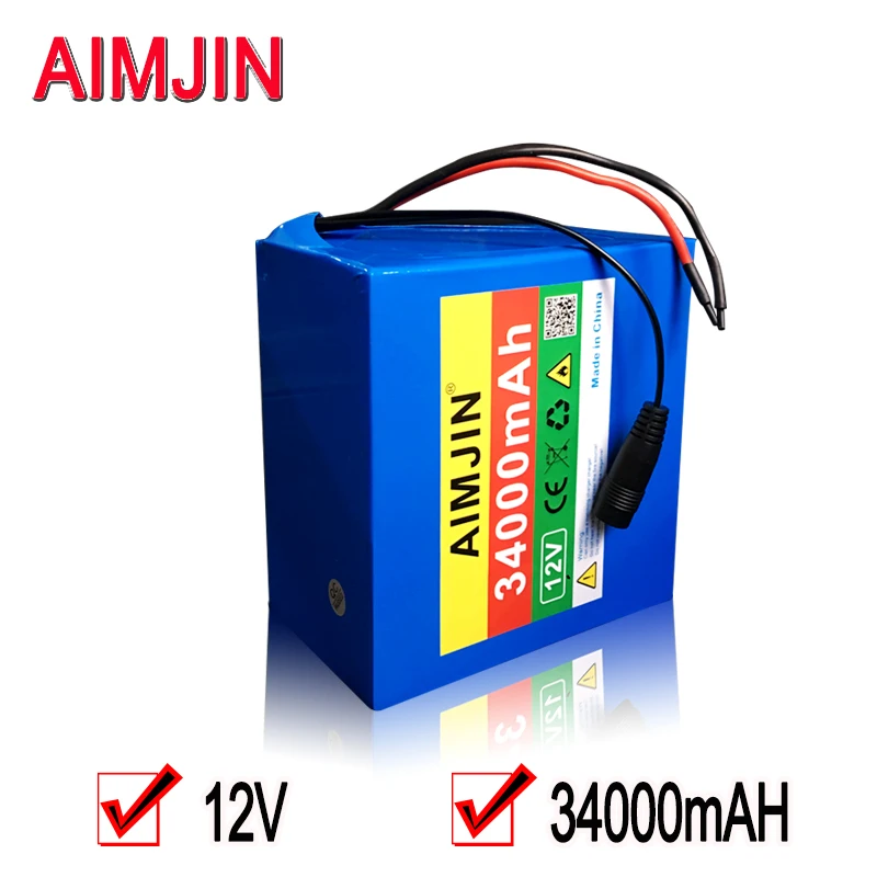 

3S12P 12V 34000mAh Rechargeable Li-Ion Battery Pack, for LED Lamp Light Solar Street Light Backup Power etc