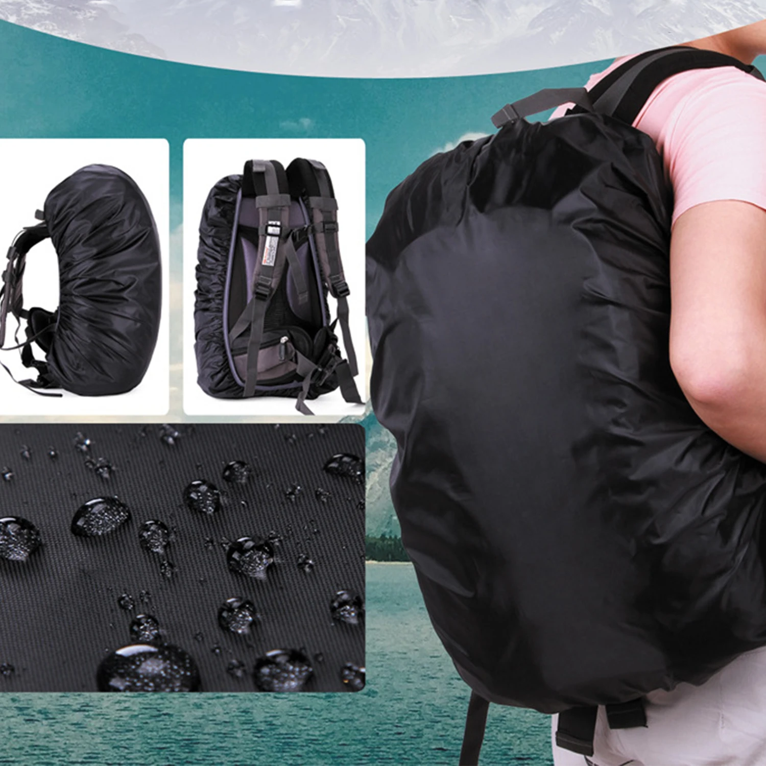 

Tear And Pull Resistance Rain Cover Travel Camping Portable Collapsible Rainproof Backpack Outdoor Waterproof Dust Cover