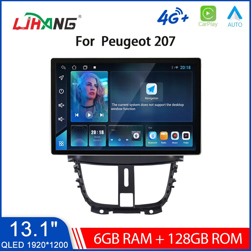 

LJHANG Android 13 Car Multimedia Player For Peugeot 207 2006 - 2015 13.1 Inch Car Radio GPS Navigation Stereo DSP Carplay 8 Core