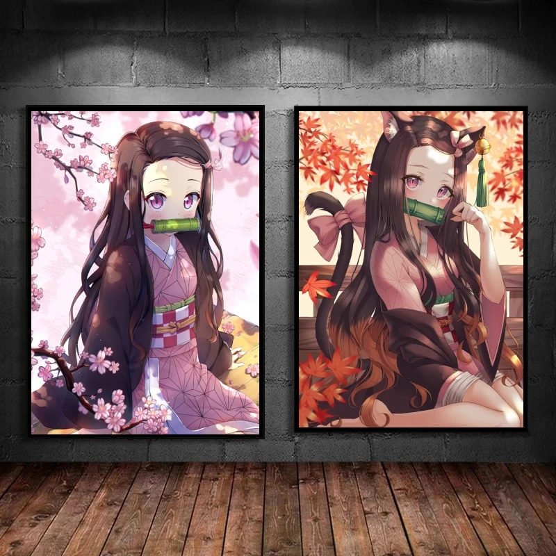 

Print On Canvas Demon Slayer Kamado Nezuko Children's Bedroom Decor Living Room Cuadros Best Gift Decor Gifts Wall Art Home