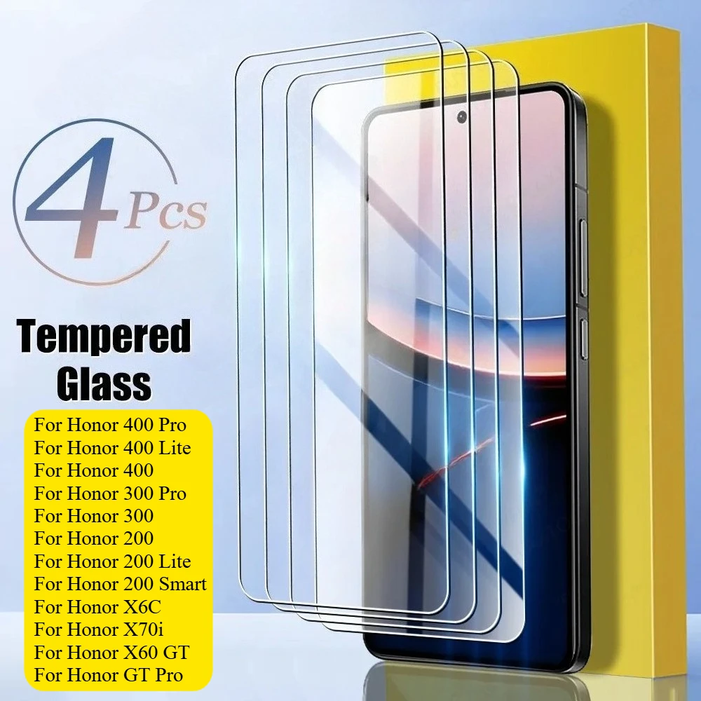 Premium HD Tempered Glass Screen Protector - Pack of 4