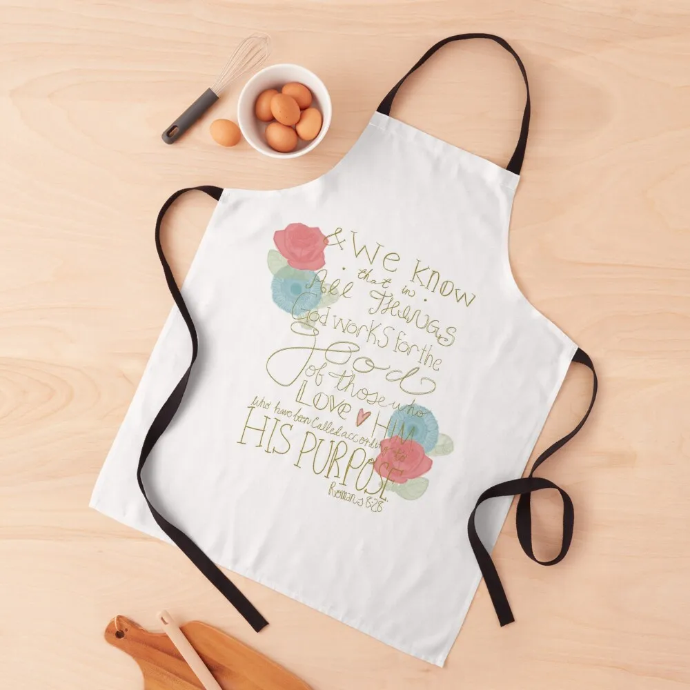 

Romans 8:28 - color Apron Funny Apron Kitchen Household Items