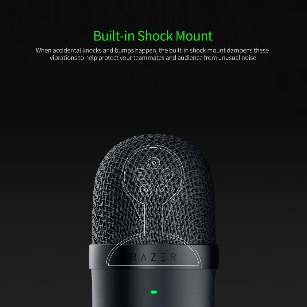 Razer Seiren 미니 USB 콘덴서 마이크, 울트라 컴팩트 스트리밍 마이크, 슈퍼 카디오이드 픽업 패턴 핑크 마이크