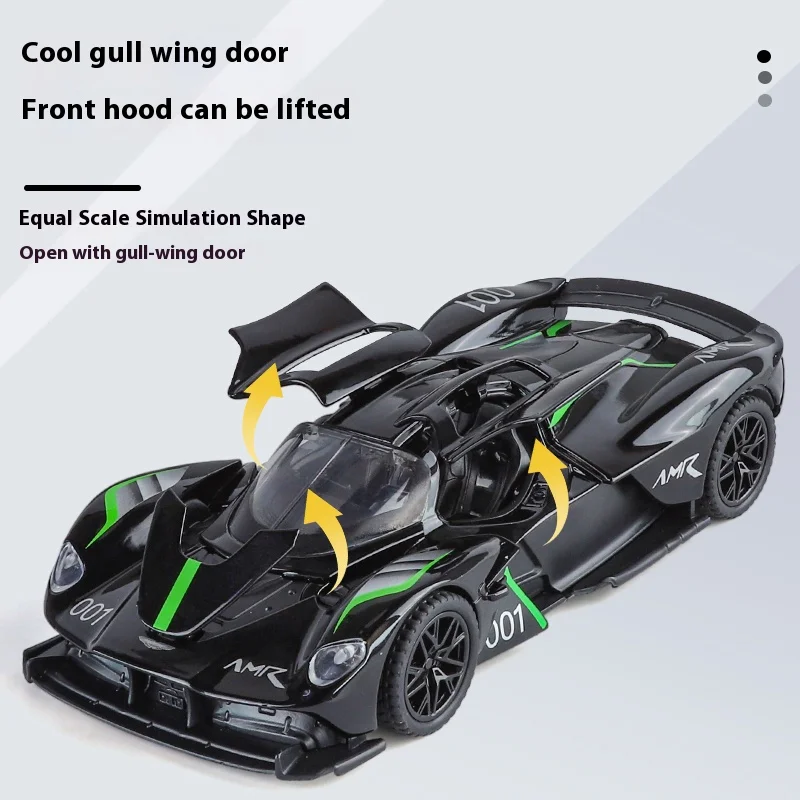 1:32 Aston Martin Valkyrie AMR 001 Super Sports Car Alloy