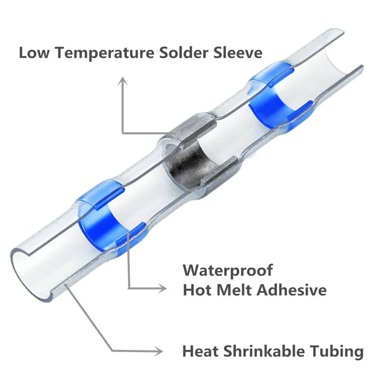 Waterproof Solder Seal Heat Connector Shrink Butt Connectors Lug Terminals Electrical Wire Car Insulated Terminal 50/100/200Pcs