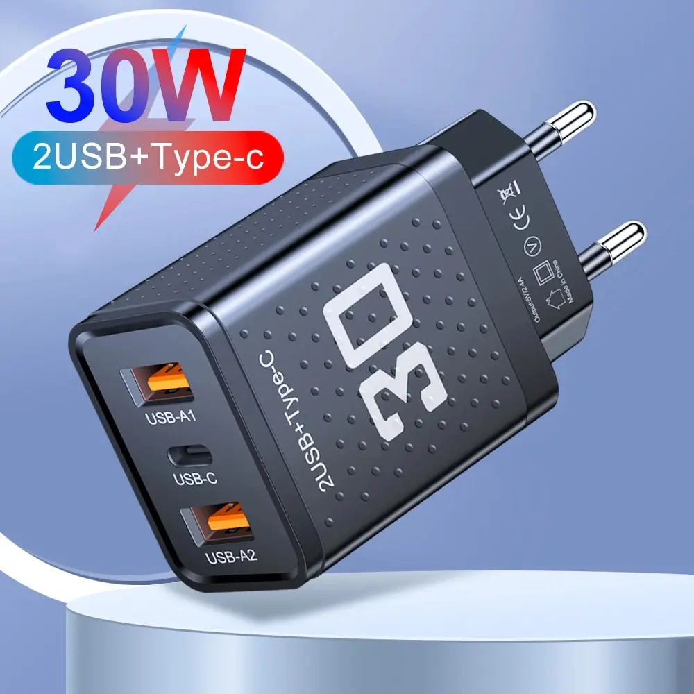 Carregador-R-pido-USB-Tipo-C-para-Celular-UE-EUA-UK-Plug-Adaptador-de ...