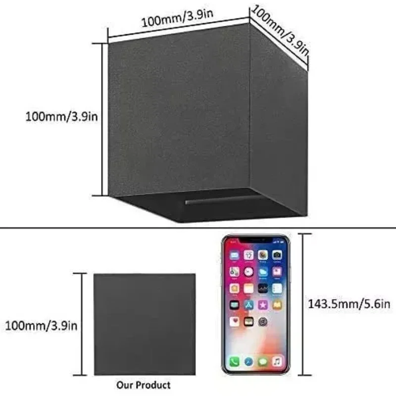 12W 120W Indoor Outdoor 3000K Wall Light-Perfect for Both Indoor and Outdoor Use