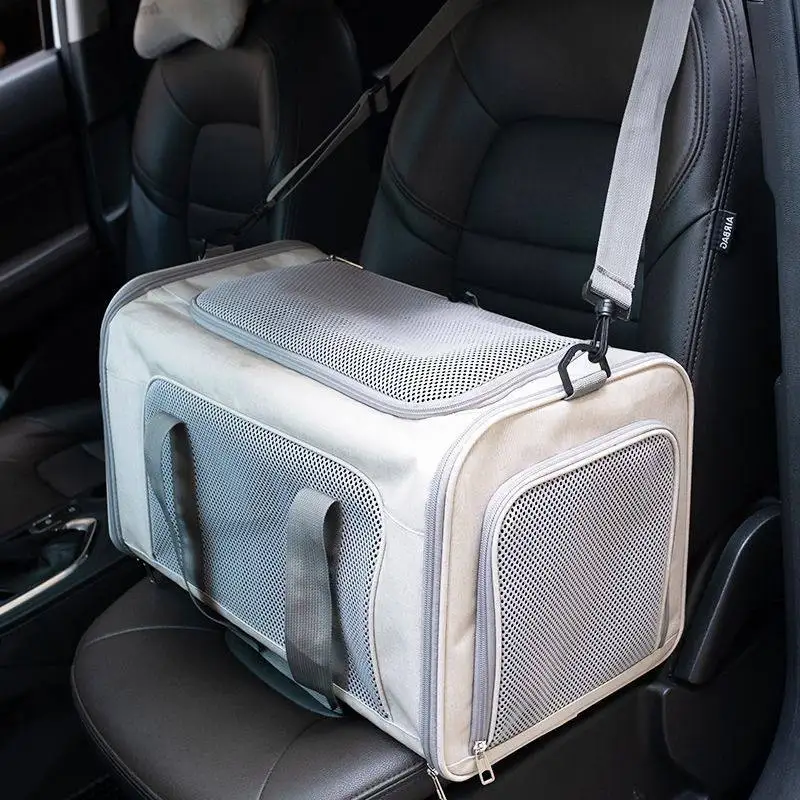 Foldable Cat Bag Outdoor Portable Large Capacity Removable Pet Carrier Bag Car Seat Pet Accessories