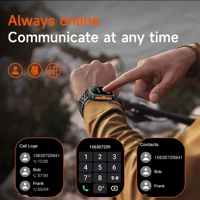 Luxury Military Man Smart Watch 3D UI Wireless BT Call Fitness Hours 3ATM Waterproof Sports Smartwatch for Men IOS Android 2025