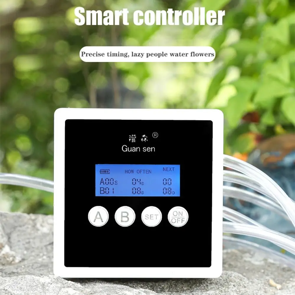 

Double Pump Drip Irrigation Controller Water Pump Timer System Watering Device Automatic Irrigation Controller