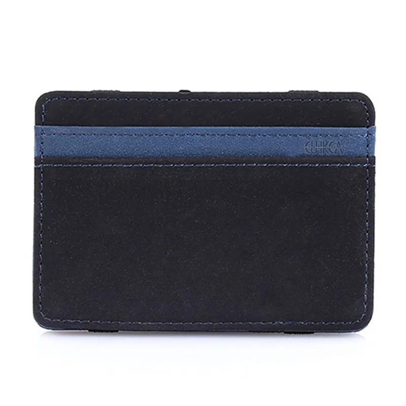 Mens PU Leather Magic Wallet Money Clips Slim Wallet Holder Clutch Bus Card Bag For Women Small Cash Holder Man Purse