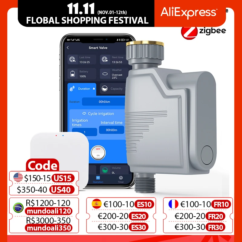 Zigbee Wifi Garden Watering Timer Smart Sprinkler Drip Irrigation