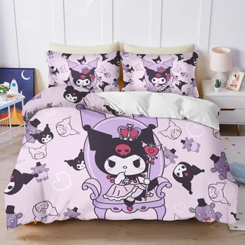 Kuromi Sanrio Christmas Gifts Duvet Cover Set Bedding Comforter Sets King Size 3D Children'S Bedding Set 3-Piece Home