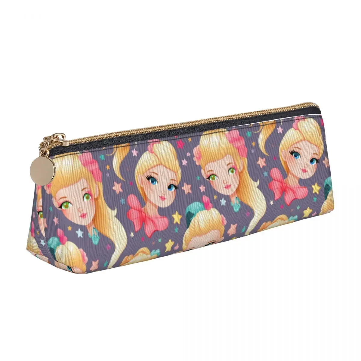 

Jojo Siwa Leather Pencil Case beauty singer College Teens Zipper Pencil Box Cool Print Triangle Pen Pouch