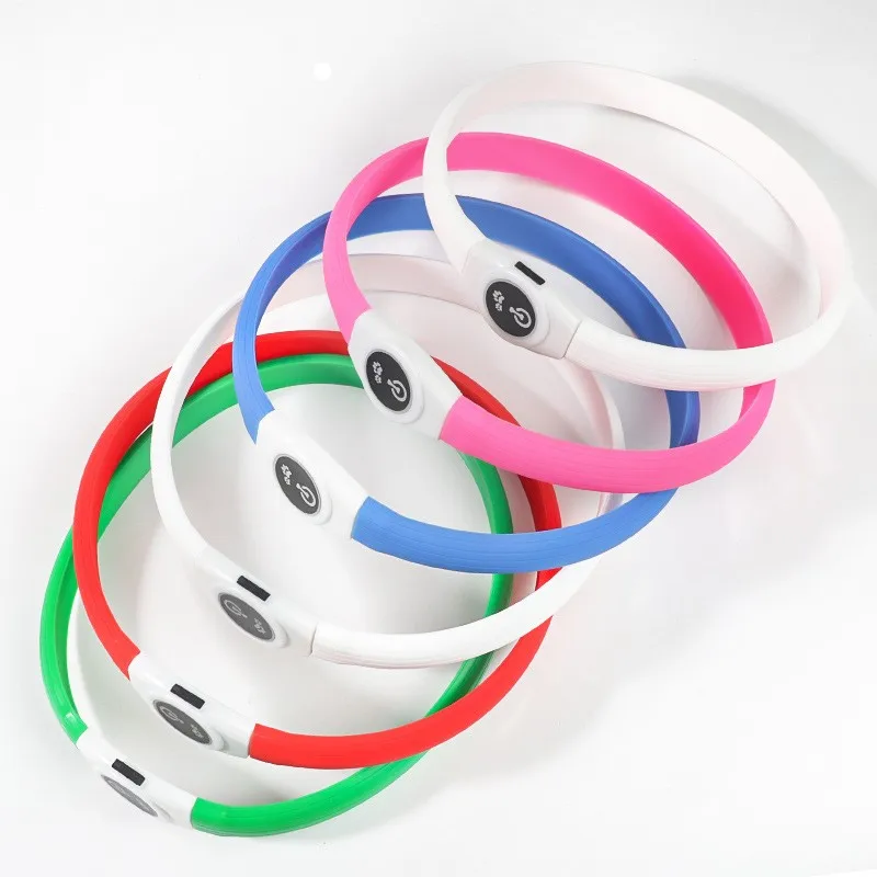 Led Luminous Dog Collar PVC Waterproof Large Medium Small Dogs Collar Usb Light Night Safety Pet Glowing Accessories