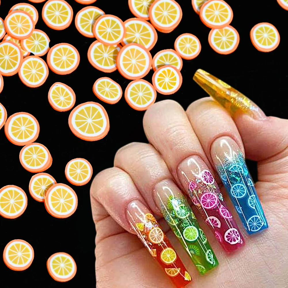 1-Pcak Fruit/English Alphabet/Flower Nail Art Slices 3D Polymer