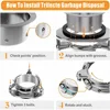 3/4 HP Garbage Disposals with Sound Reduction,Food Waste Coutinuous Feed Garbage Disposal with Power Cord 3