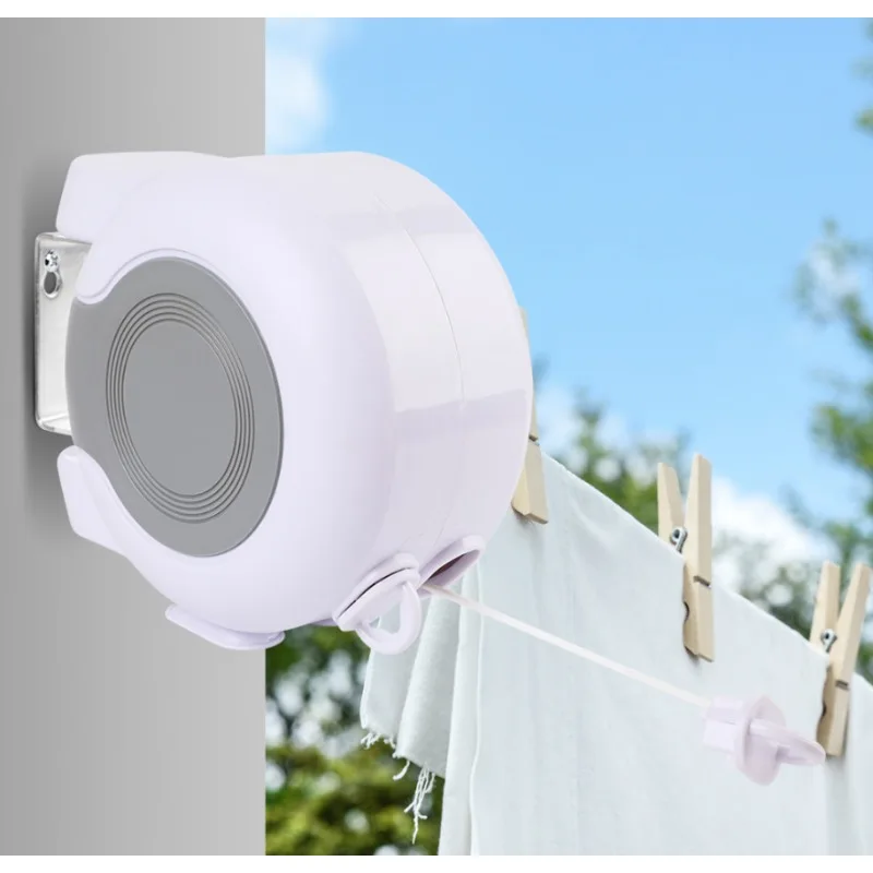 

Double Line Retractable Clothesline 26M Wall-mounted Clothes Dryer Hanger Laundry Drying Rack Line for Indoor Outdoor Balcony