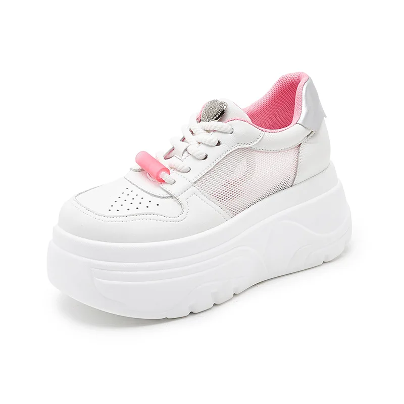 Women's Fashionable Thick-soled Casual Shoes New Mesh Hollow Sandals Inner Height Increasing Women's Shoes Fashion Sports Shoes