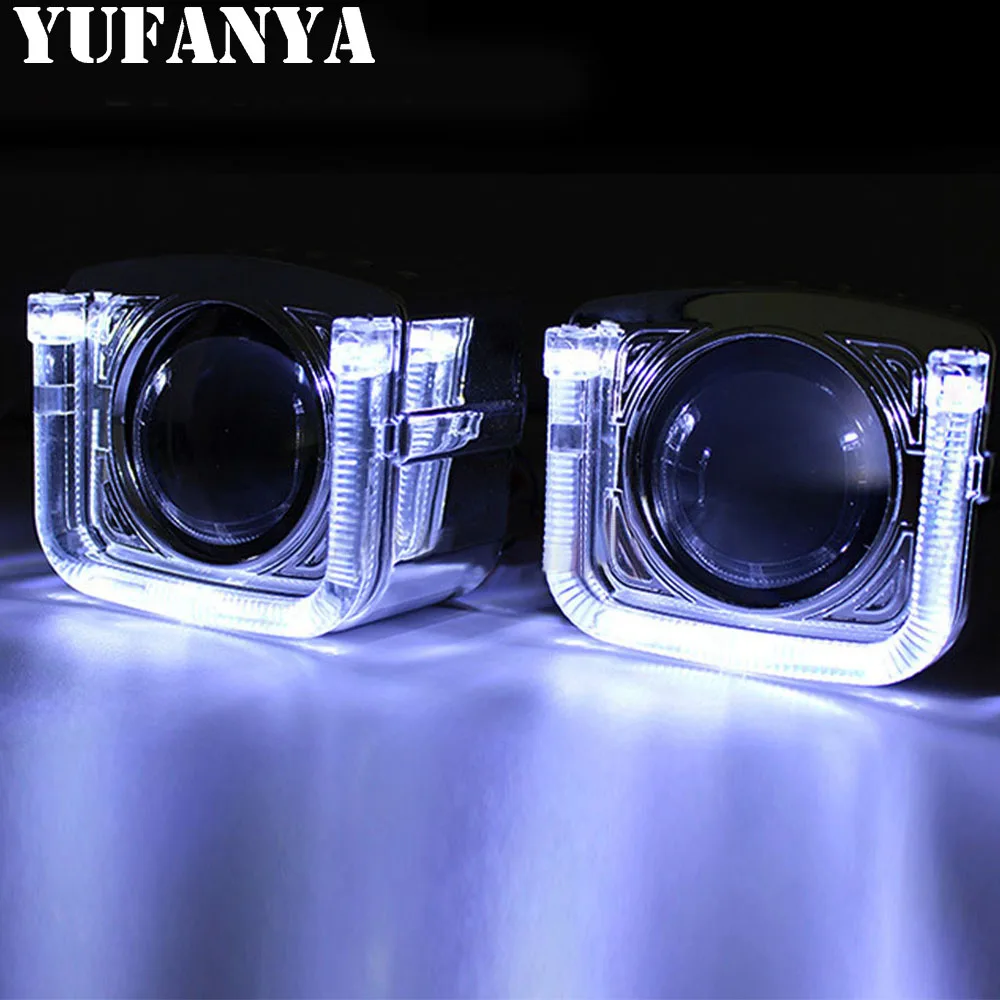 2.5inch Car Styling Bixenon Projector Lens With U Shape Drl Angel Eyes