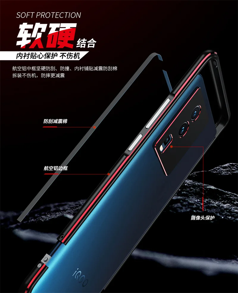 Case For Vivo IQOO Neo 7 V2231A Deluxe Bumper Ultra Thin Aluminum Metal Cover for IQOO Neo 7 Neo7 with Metal Camera Protection