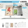 28 Kitchen Sink Drop In - 28x22 Inch Drop Sink Workstation Stainless Steel Single Bowl Topmount Overmount Kitchen Sink Handmade 2