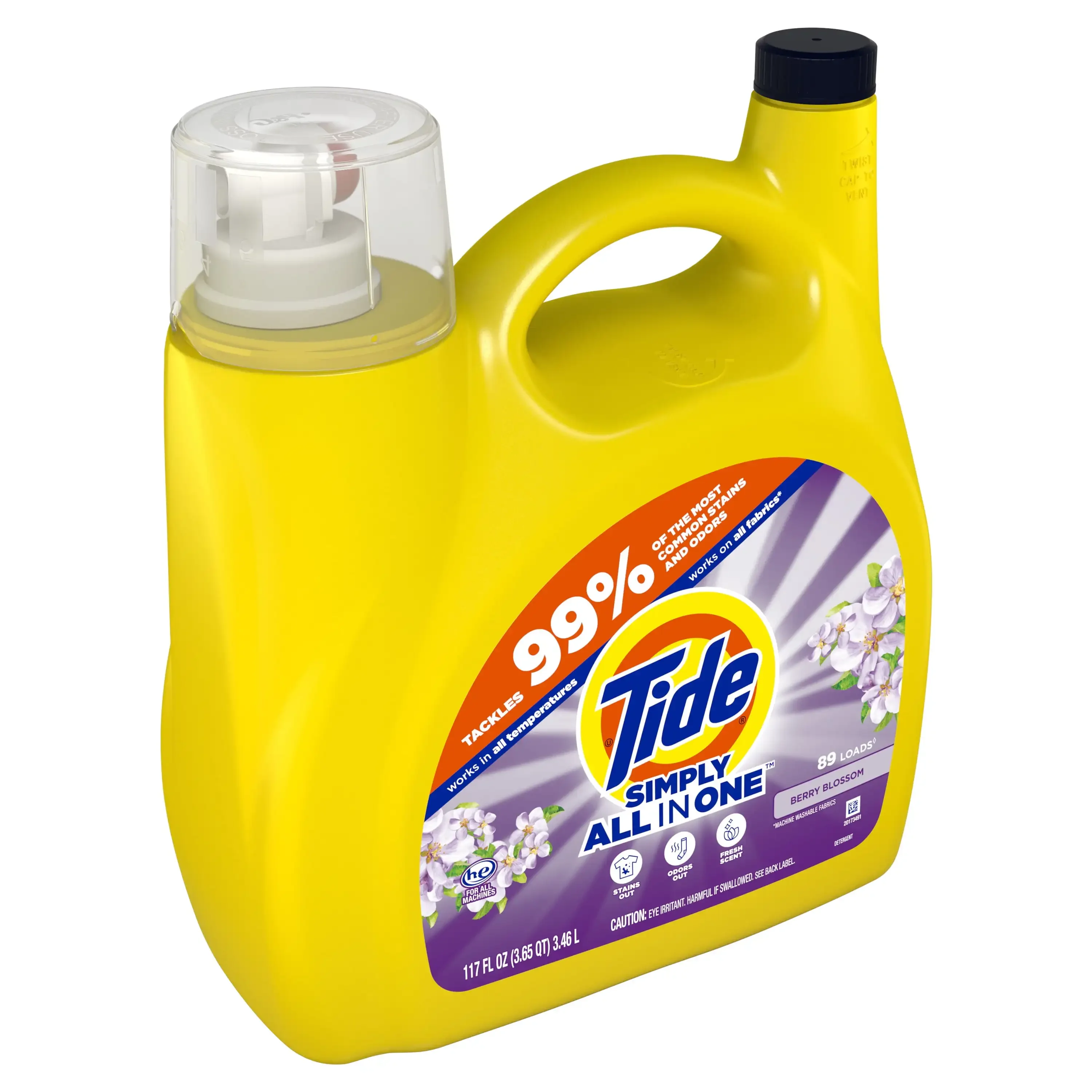 Simply Liquid Laundry Detergent Berry Blossom 89 Loads 117 Fl Oz Can Be Used in All HE and Standard Washing Machines