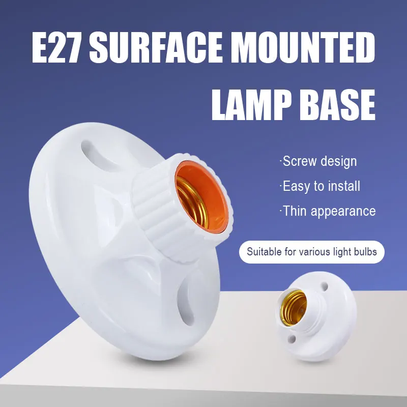 4 types E27 lamp sockets nut sockets white ceiling lights multifunctional bulbs fixed base brackets bulb sockets