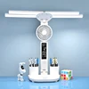 Rechargeable Table Lamp for Study, Desk Lamp Reading Light Led Table Light with Fan, Led Clock Dispaly Reading Lamp 2