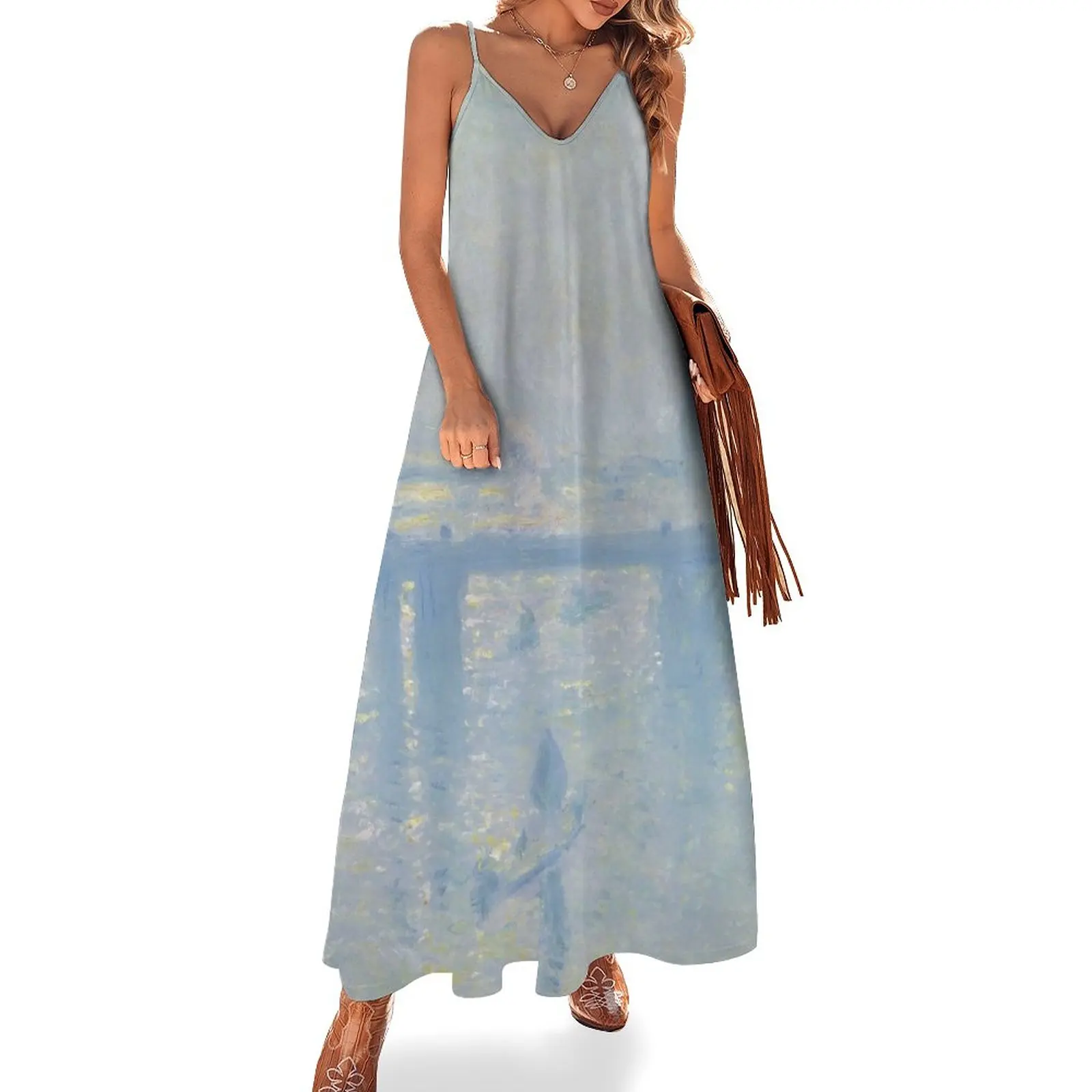 

Claude Monet - Charing Cross Bridge Sleeveless Dress elegant dress Long dress