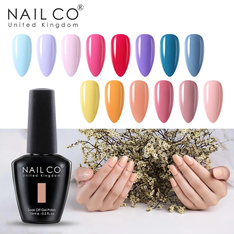 NAILCO, набор натуральных цветов, рандомный лак для ногтей, гибридный удаляемый замачиванием Гель-лак для ногтей, светодиодный Гель-лак для ногтей