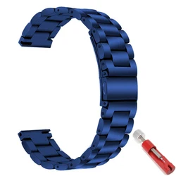 Stainless Steel Smartwatch Strap - 20mm/22mm Adjustable Band - 22mm (Blue tool)