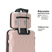 Ensemble de bagages 2 pièces, valise cosmétique 14 pouces + valise cabine 20 pouces, bagages rigides en ABS avec motif feuille en relief et serrure à combinaison 3