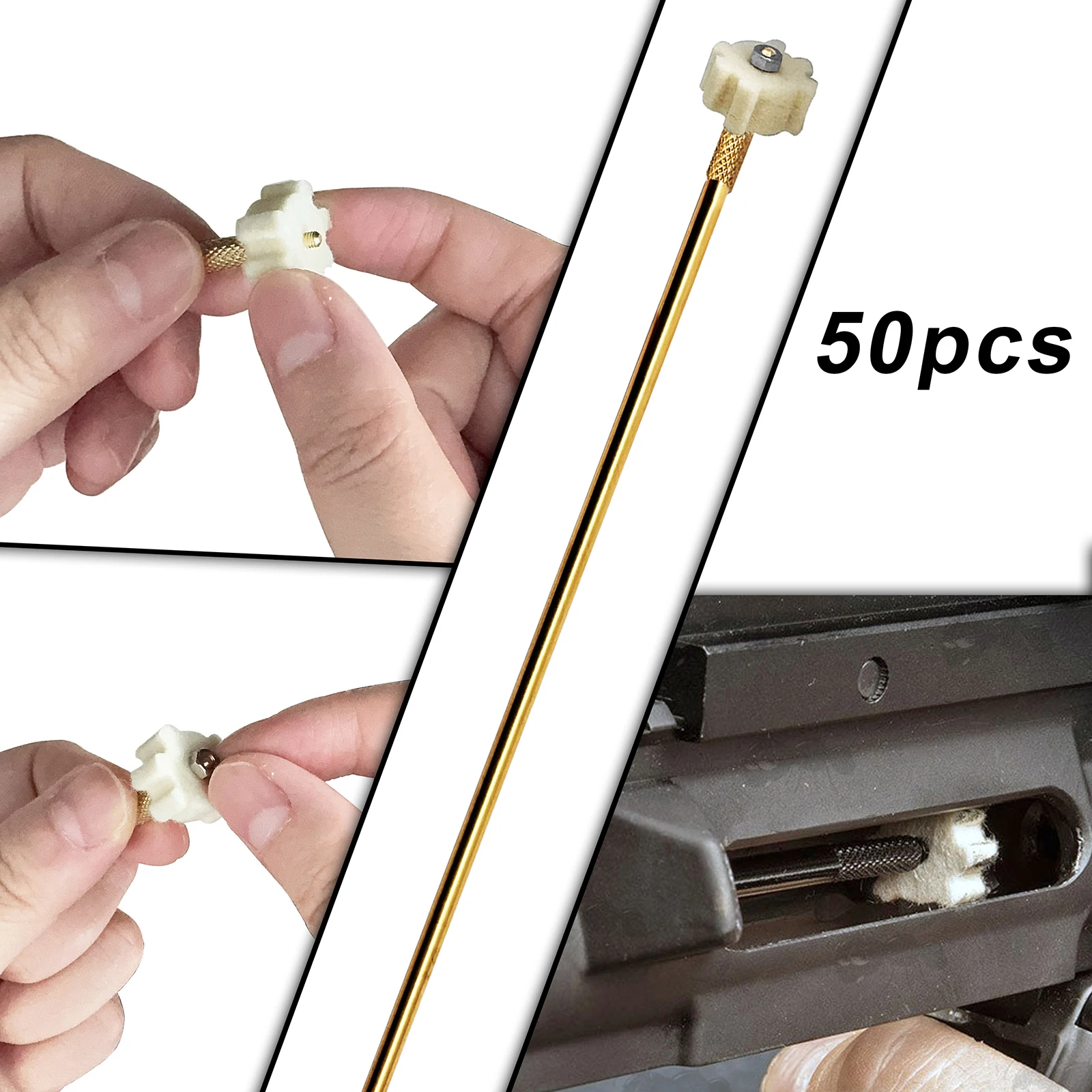 Chamber Mop Cleaning Pads Star Wool Felt Adapter Gun Brush Cleaning Kit For .22Cal 5.56mm .30Cal 7.62mm .223 caliber 50pcs