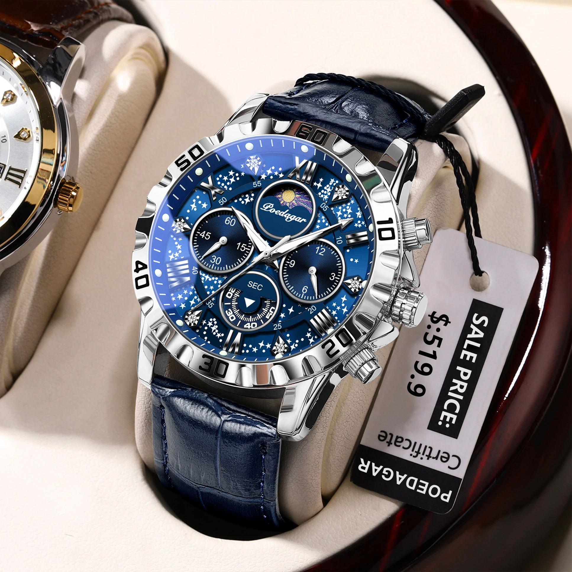 High Quality Watch For Men Sport Quartz Man Wristwatch Waterproof Luminous Chronograph Leather Men's Watches Male Reloj_voghion.com
