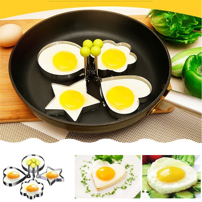 Egg mold Stainless Steel Fried Heart Pancake Maker Breakfast Baking Omelette Rings Cooking Tools Kitchen Accessories