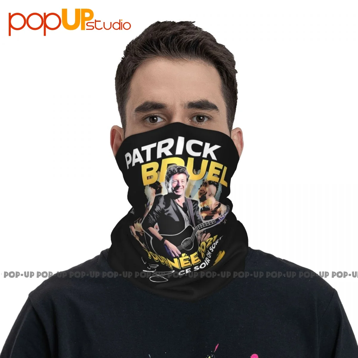Patrick Bruel Tournee Ce Soir On Sort Signature Neck Gaiter Bandana Scarf Face Mask