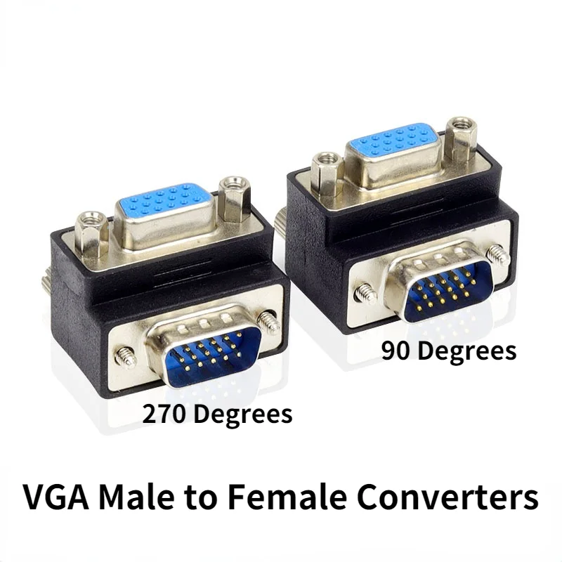 Adattatori Vga 3 9 Curva A 90 / 270 Gradi Maschio A Femmina Connettori A 15 Pin Porta Seriale Tipo L D-Sub 15 Convertitori
