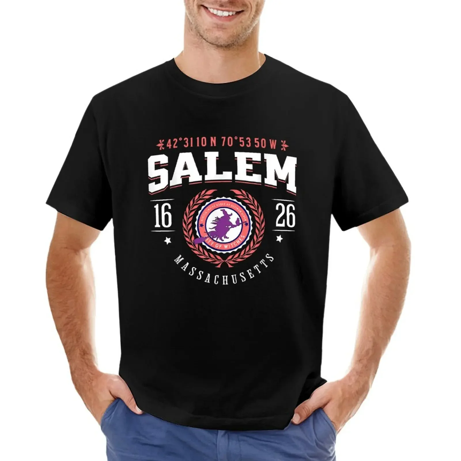 

Salem Massachusetts Witch Tourist Souvenir Halloween T-shirt cute clothes blacks Blouse animal prinfor boys plain t shirts men