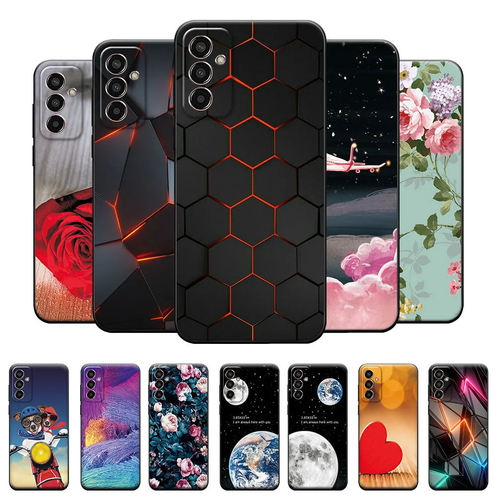 Per Samsung Galaxy M13 4G Custodia Sm-M135 Silicone Morbido Tpu Cool Beehive Style Cover Posteriore Nera Per Samsung M13 4G Galaxy M13 6.5"