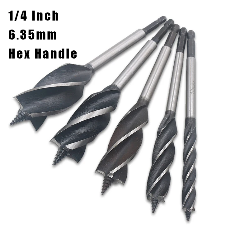 6.35mm Hex Handle 10-35MM High Speed Steel Twist Drill Bit Long Four-slot Four-blade Woodworking Tools Drill Bit Hole Opener Saw 10 35mm high speed four slot four blade steel twist drill bit 6 35mm hexagonal shank woodworking tools drill bit hole opener saw