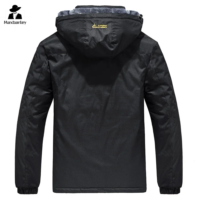 Winter Windproof Waterproof Jacket Men's Brand Fashion Wool Lining Warm Parka Hiking Outdoor Couple Ski Cold-proof Hooded Coat