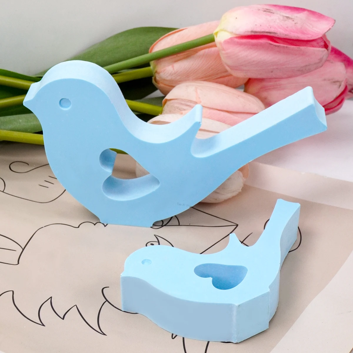 DIY Animal Silcone Candle Mold Handmade Love Bird Aromath Soap Craft Gift Making Plaster Resin Chocolate Baking Molds Home Decor