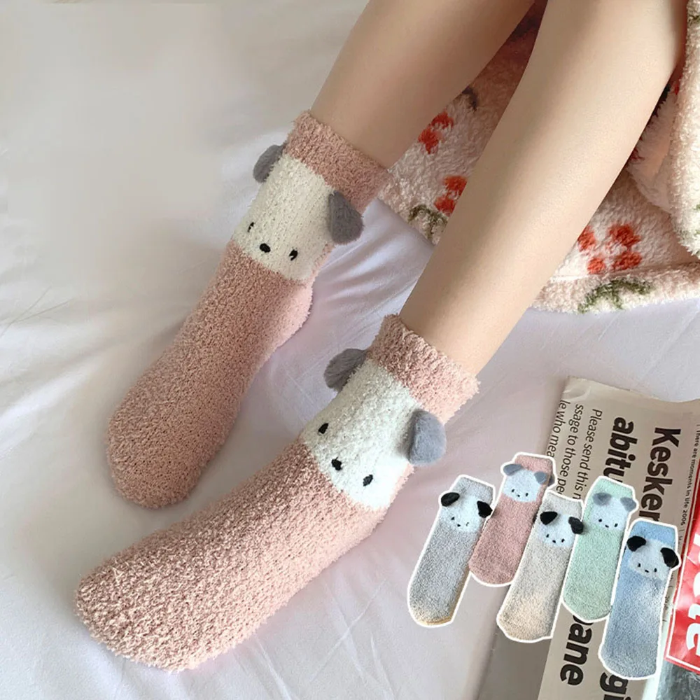 

Winter Women's Hosiery Crew Socks Mid-Calf Socks Keep Warm Casual Thicken Anime Cartoon Cute Plush Socks Calcetines Mujer Носки