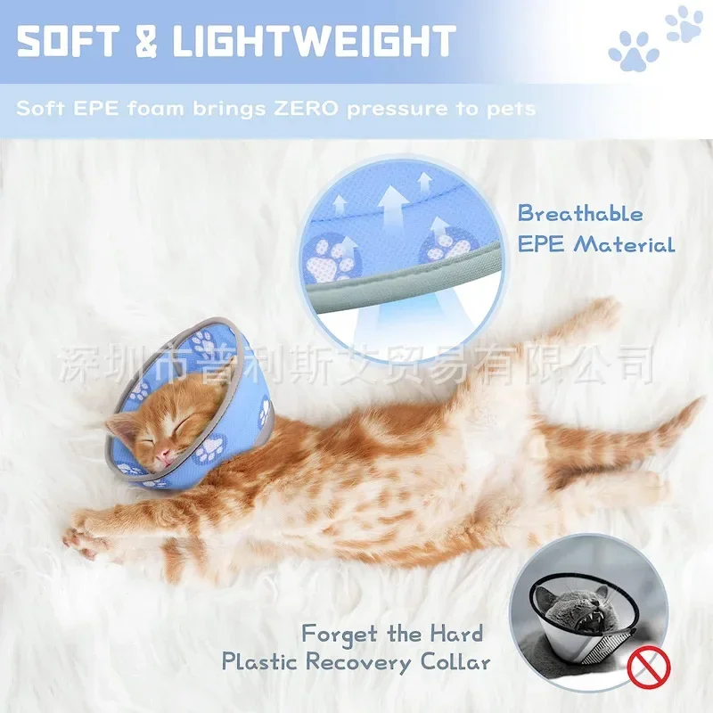 Verstellbares Katzen kegel halsband Weiches Anti-Biss-Schutz katze Elizabeth Halsband Katzen-und Hunde chirurgie Medizinischer Halsring Katzen zubehör – Detail 13